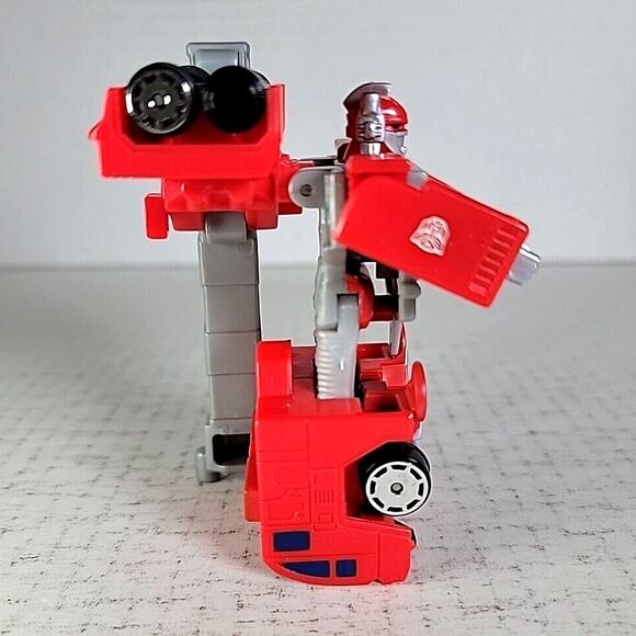 Transformers RID Optimus Prime Fire truck Complete w/ J HOOK CARD & Instructions - Picture 8 of 10